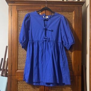 Blue Puff Sleeve Dress